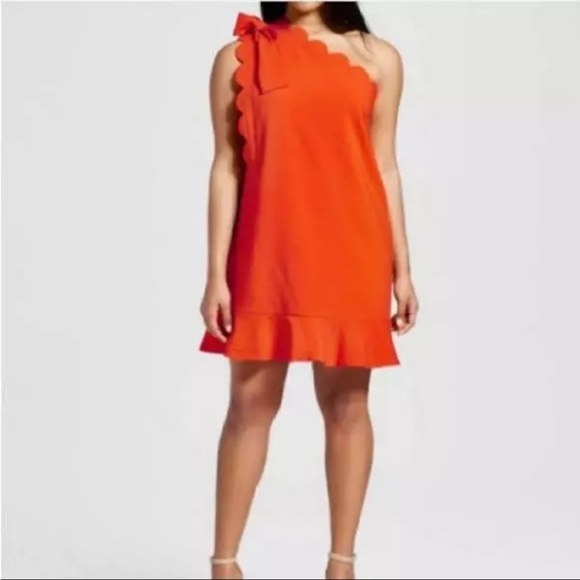 Nwt Victoria Beckham Orange One Shoulder Dress Sz Small